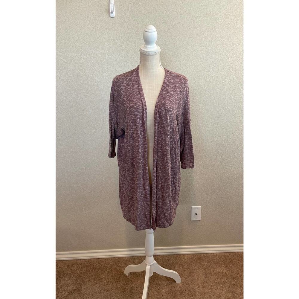 Torrid Womens Size 3/4 3X Burgundy Open Front Cardigan 3/4 Sleeve Knit Top Layer